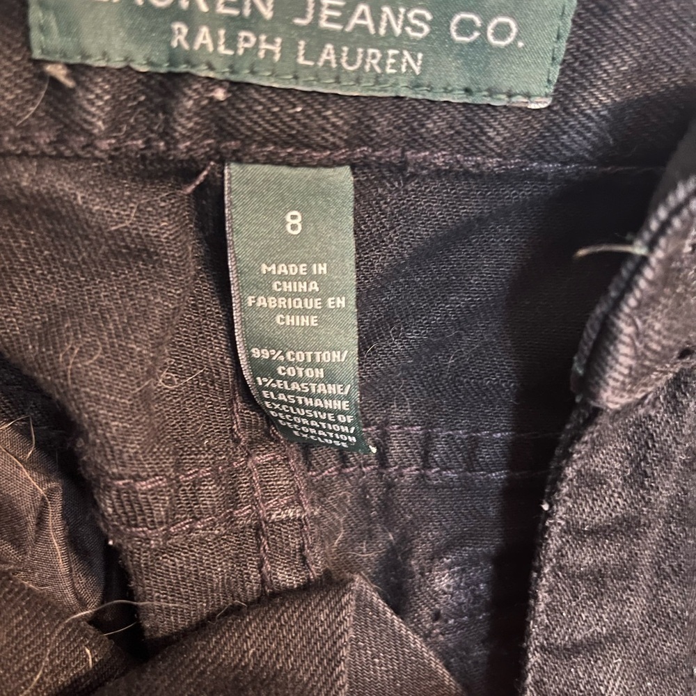 LRL Lauren Jeans Ralph Lauren Slim Straight Stretch black RN 41381 size 8 - Picture 2 of 5